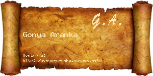 Gonya Aranka névjegykártya
